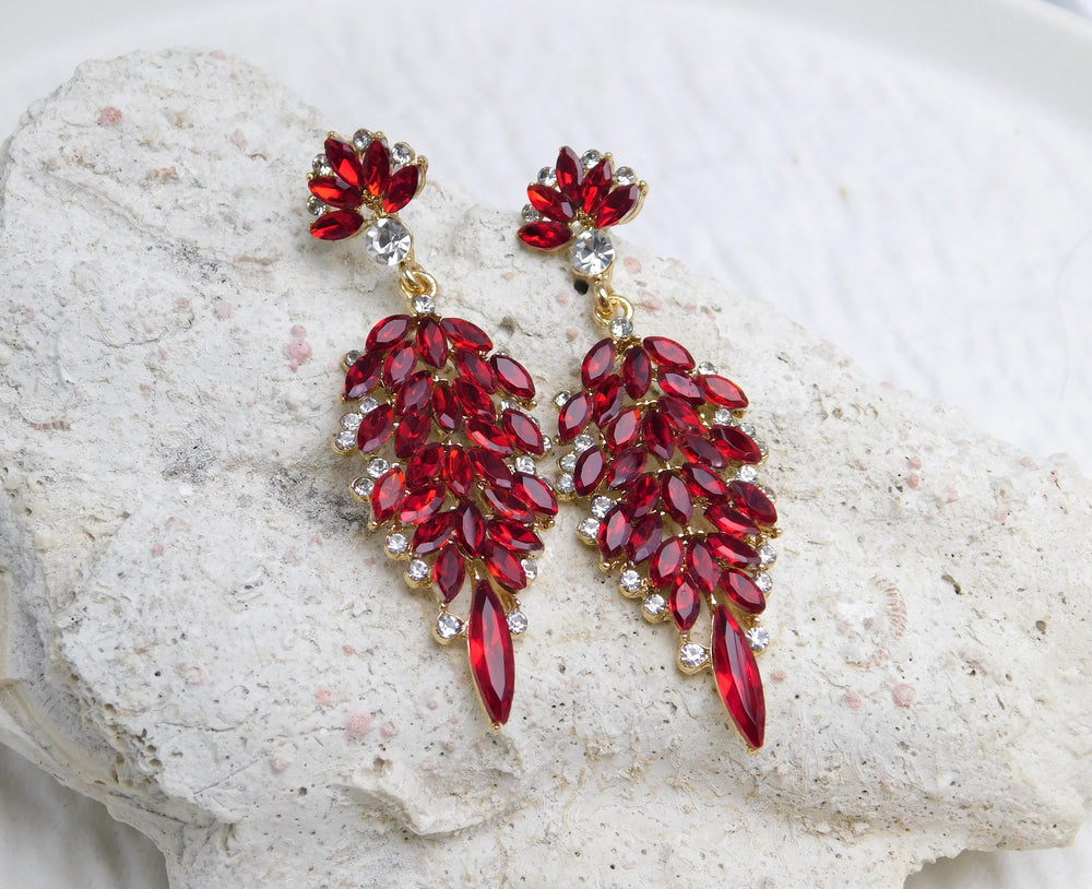 Aretes Afterglow rojo